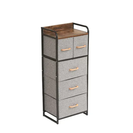 Multi-Drawer Fabric Storage Organizer with Wooden Top - Product Details